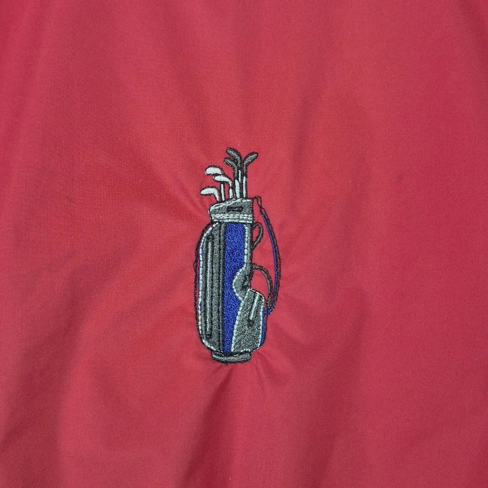 FootJoy DryJoys Wind Jacket Mens Large Red Short‎ Sleeve Golf Windbreaker